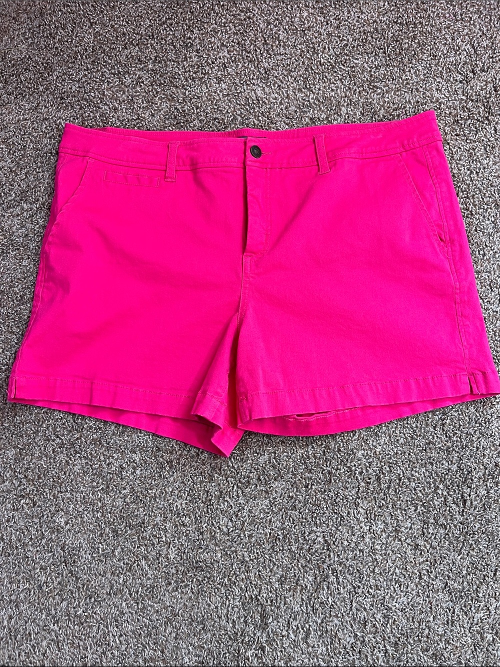Market & Spruce Women's Bright Pink Cotton Shorts With Stretch